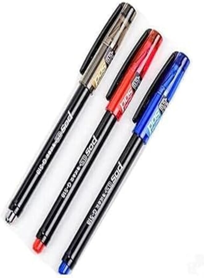 Gel Ball Rollers 0.5mm (1 Blue + 1 Red + 1 Black))