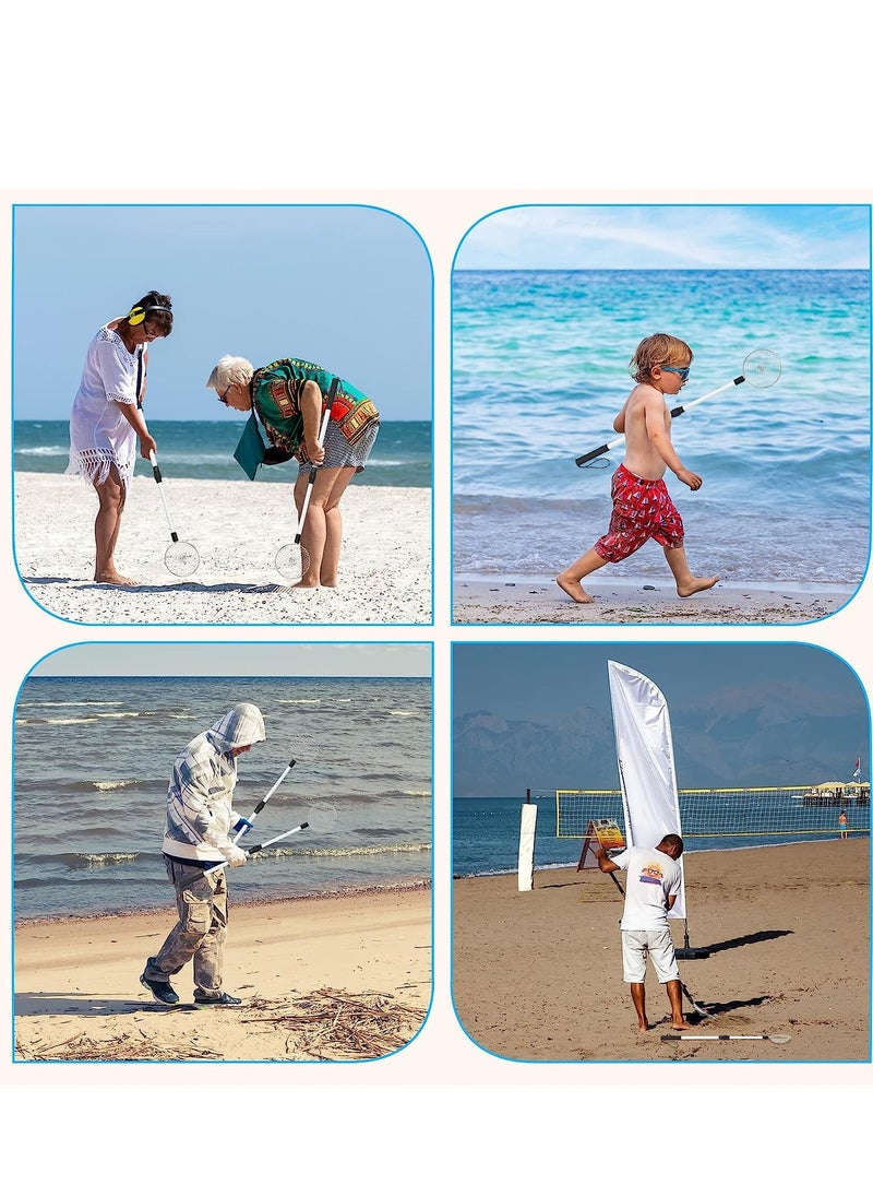 Beach Sand Sifter Tool, Sand Scoop Shell Scooper for Beach, for Picking Up Shells Beachcombing Rock Hunting Ice Fishing Collecting Beach Activities 2 Pack