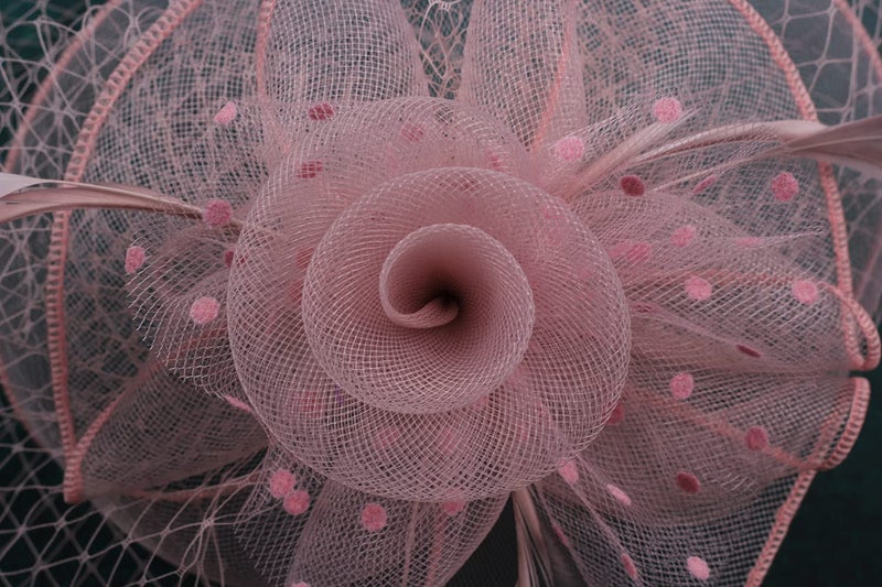 Cizoe Fascinators Hats 20s 50s Hat Pillbox Hat Cocktail Tea Party Headwear with Veil for Girls and Women(D-Blush Pink) - Image 4