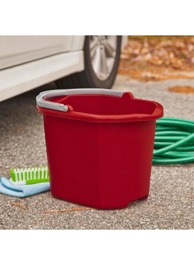 ستيريليت دلو ذو فوهة مزدوجة، وهيكل متين خالي من مادة البسفينول، باللون الأحمر سعة 16 لترًا 11215806 - Image 4