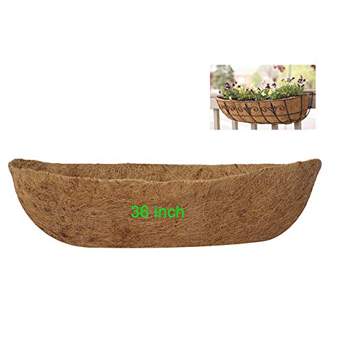 Frillybutts Coco Liners for Planters 36 Inch Trough Coco Coir Coconut Fiber Replacement Liner for Wall Trough Planter