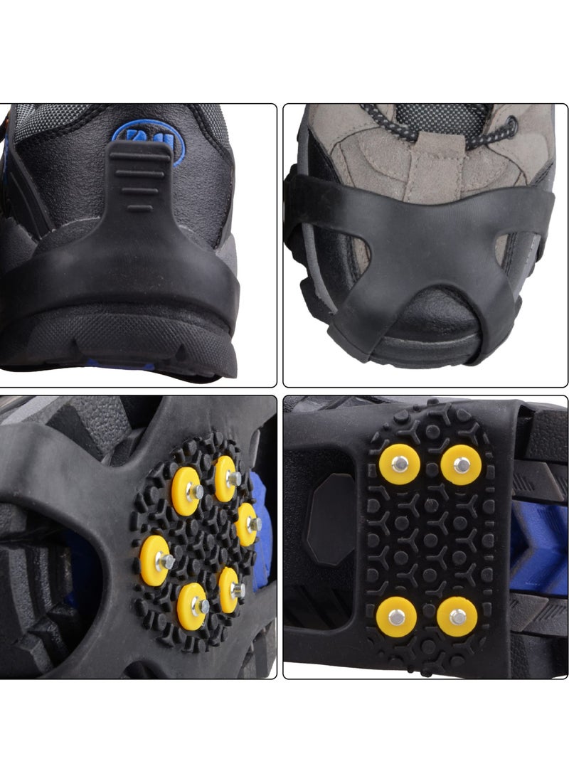 SYOSI Walk Traction Ice Spikes Crampons, with 10 Spikes Snow Grips Crampons Ice Cleats for Hiking Boots and Shoes for Hiking Climbing Fishing Mountaineering Walking for Men Women - Image 4