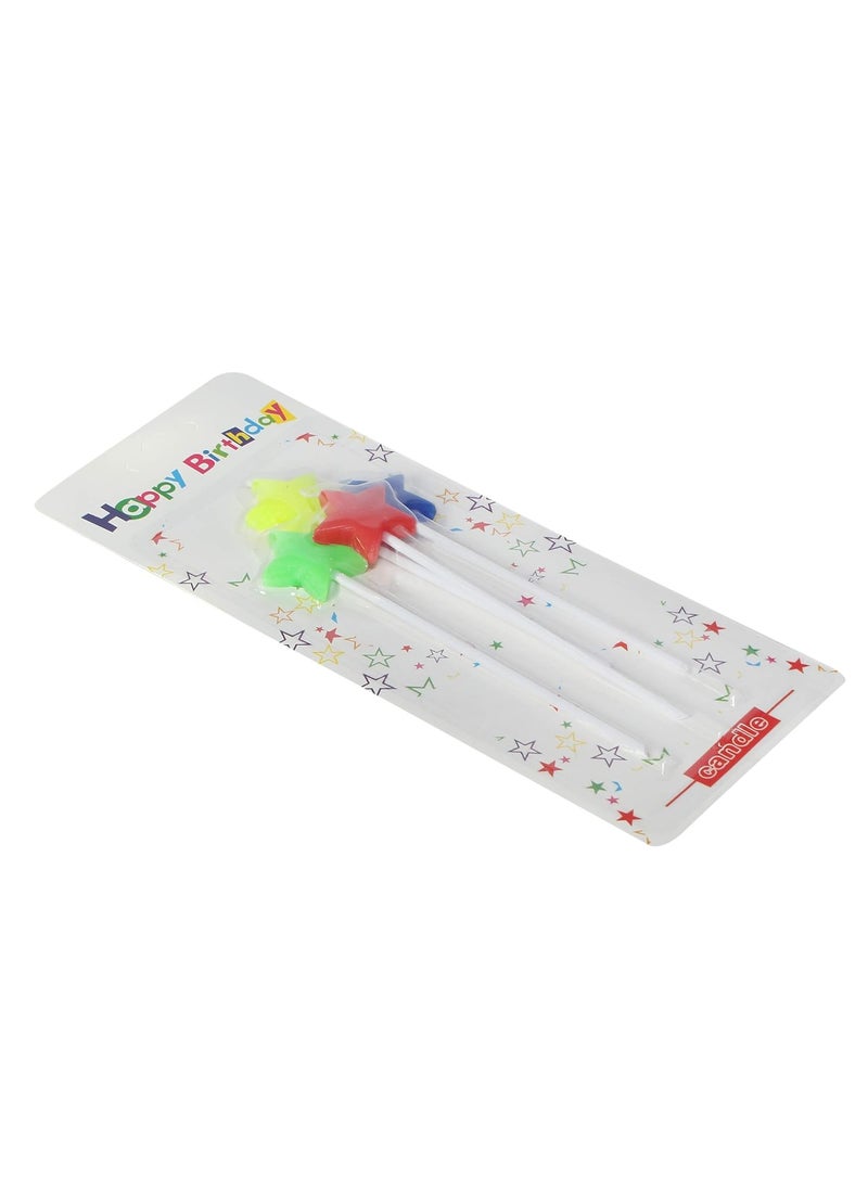Funcart Funcart Multicolor Star Candle 4pcsPack for Cake Decoration1st BirthdayBirthday Decoration  - Image 3