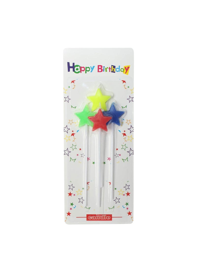 Funcart Funcart Multicolor Star Candle 4pcsPack for Cake Decoration1st BirthdayBirthday Decoration  - Image 1