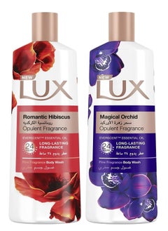 Lux Set Of 2 Lux Perfumed Body Wash Magical Orchid And Body Wash Romantic Hibiscus Opulent Fragrance  - Image 1
