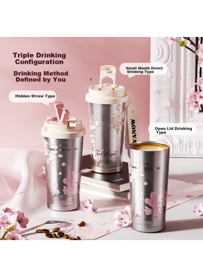 Vanow Pure Titanium Coffee Cup Women'S High-End Festival Gift Men'S High-Value Straw Insulated Cup Portable Water Cup - Image 4