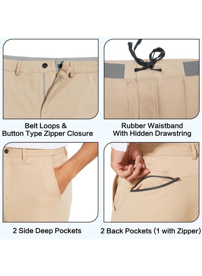 JWM Men's Stretch Golf Joggers Pants with Belt Loops - Slim Fit Tapered Ankle Casual Work Athletic Dress Jogger Zipper Pocket - Image 3
