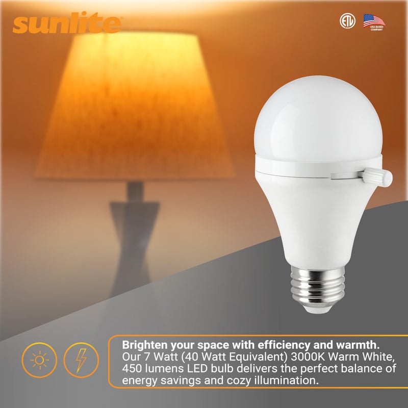 Sunlite ShabBulb, Shabbat Permissible LED Light Bulb, 7 Watt (40 Watt Equivalent) 3000K Warm White - Image 5