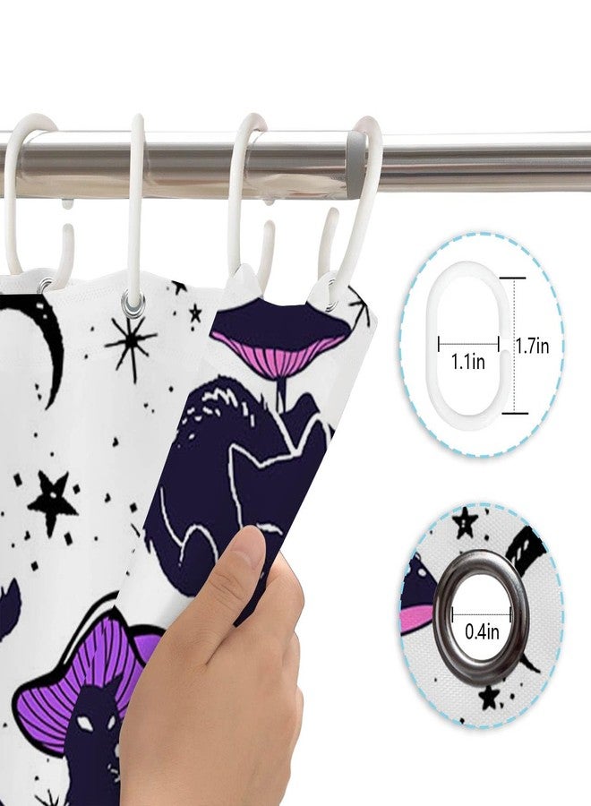 MEHOFOND Funny Cat Mushroom Shower Curtain Unique Black Cat Colorful Mushroom Shower Curtain for Bathroom Fun Hilarious 70s 80s Aesthetic Kids Art Fabric Waterproof Bathroom Decor 72 x 72 Inches - Image 5