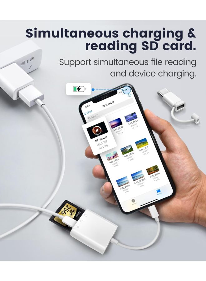 Neutral Applicable To Apple 15promax Type-c To Sd Tf Cf Camera Otg Multi-function Card Reader - Image 2