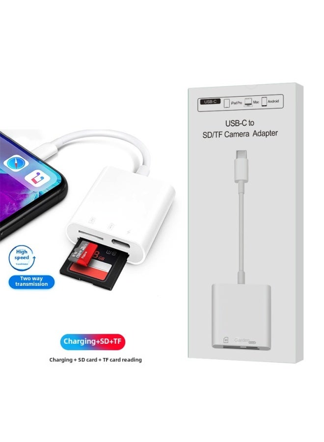 Neutral Applicable To Apple 15promax Type-c To Sd Tf Cf Camera Otg Multi-function Card Reader - Image 1