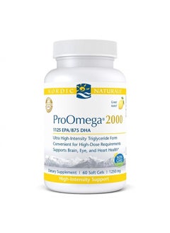 ProOmega 2000, Lemon Flavor - 2150 mg Omega-3 - 60 Soft Gels - Ultra High-Potency Fish Oil - EPA & DHA - Promotes Brain, Eye, Heart, & Immune Health - Non-GMO - 30 Servings