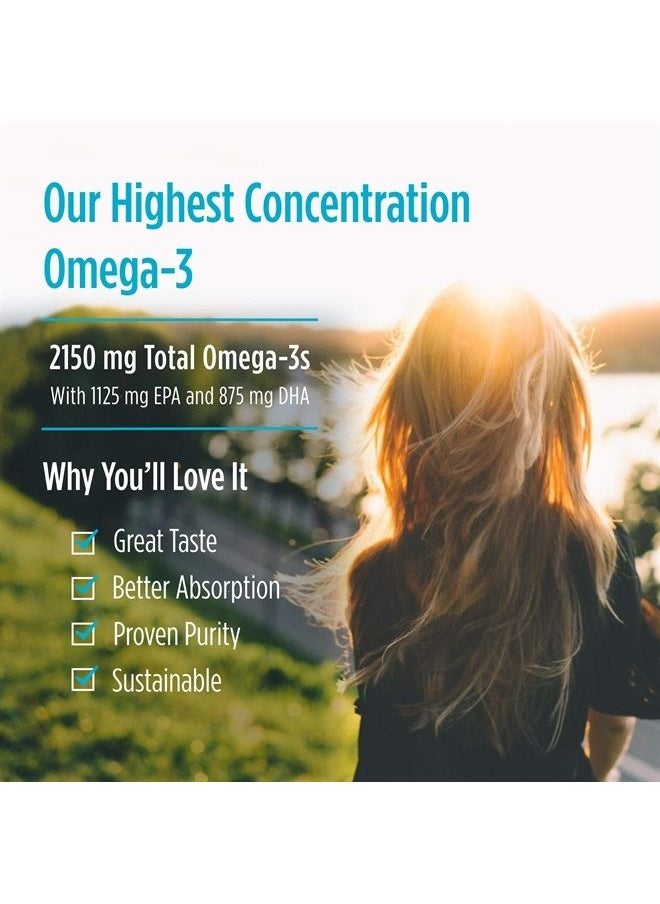 NORDIC NATURALS - ProOmega 2000, Lemon Flavor - 2150 mg Omega-3 - 60 Soft Gels - Ultra High-Potency Fish Oil - EPA & DHA - Promotes Brain, Eye, Heart, & Immune Health - Non-GMO - 30 Servings - Image 1