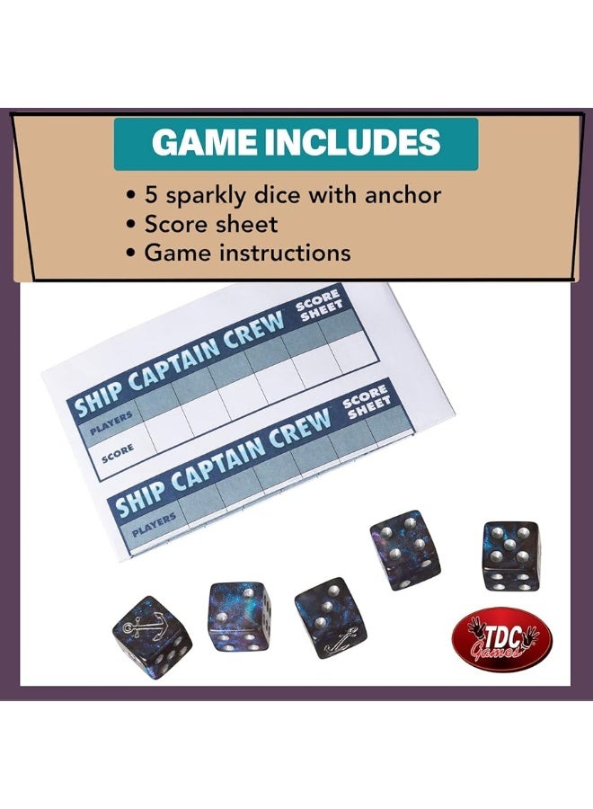 TDC Games Ship Captain Crew Dice Game, Great for Party Favors, Family Games, Stocking Stuffer, Travel Games, and Camping Games, Dice Games for Adults, Fun Games for Family Game Night - Image 3