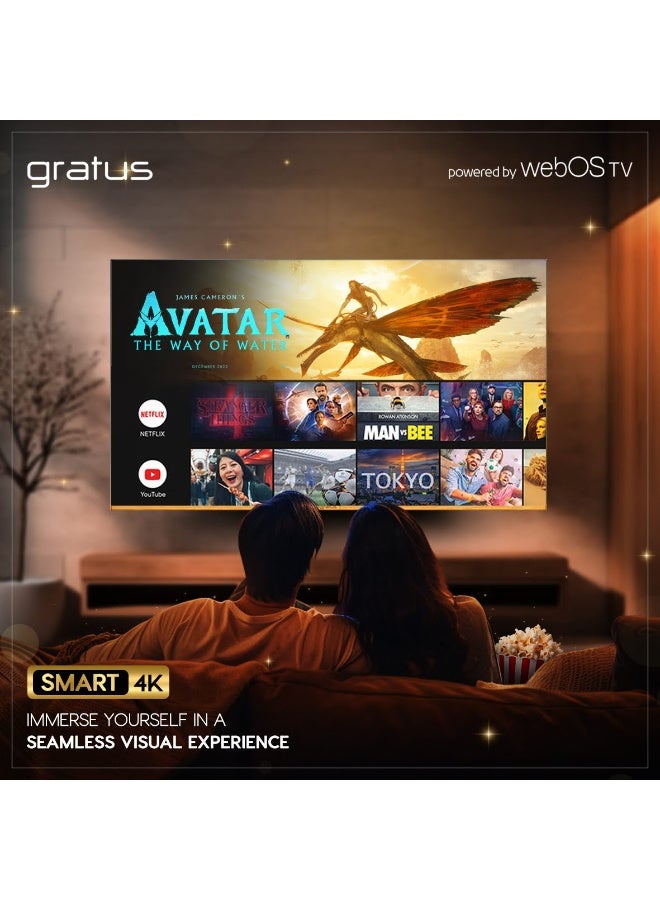gratus 75-Inch 4K UHD Edgeless Smart LED TV – WebOS with ThinQ AI, Quad-Core Processor, Dolby Audio, Voice Control, Dual HDMI/USB, Frameless Design – Model LT75W4K23H  - Image 4