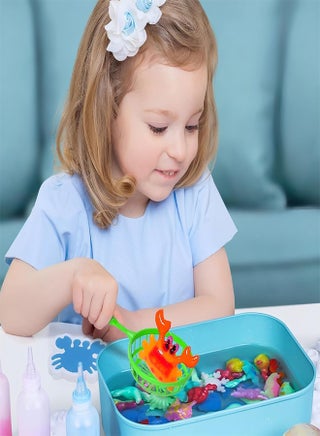 Magic Water Elf Beads Toy Set with Box DIY Maker kit Jelly Sea Animal Creature Sensory Bin Set Toys for Children Over 3 Years Old 6 Colors 8 Molds 1 Powder - view 3