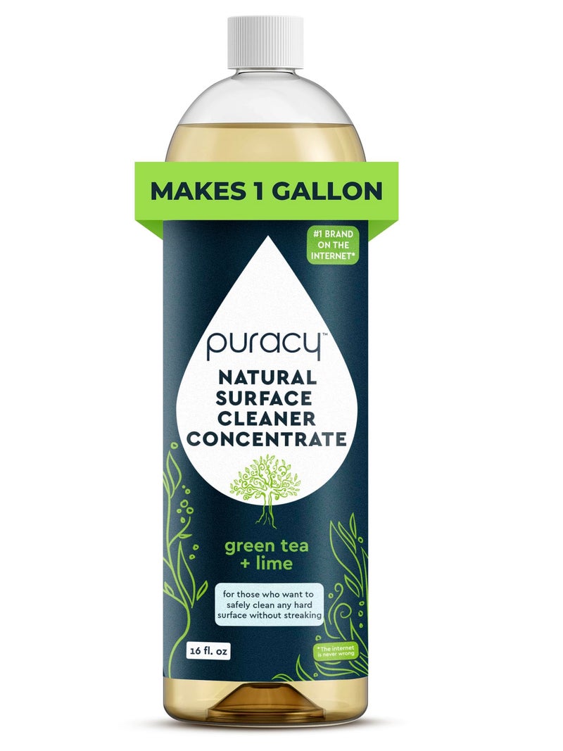 Puracy 99.9% Natural All Purpose Cleaner Concentrate - Makes 128oz Multi Purpose Cleaner - Green Tea & Lime - Surface Cleaner, Floor Cleaner, Kitchen, Cleaner, Bathroom Cleaner - Cleaning supplies - Image 1