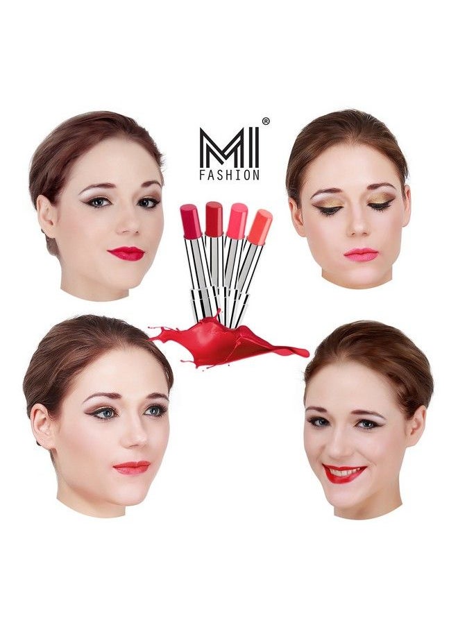 MI FASHION Hot & Bold Soft Matte Lipstick Combo 3.5 Grams Each (Dark Magenta Red Alert Peach Peach Crush)  - Image 5