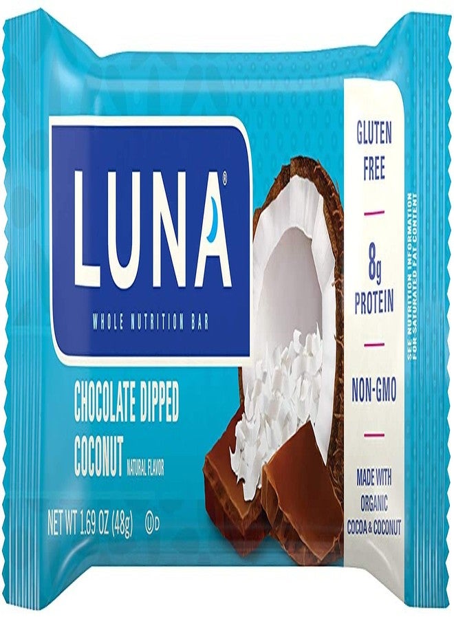 Clif Bar LUNA BAR - Gluten Free Snack Bars - Chocolate Dipped Coconut Flavor -8g of protein - Non-GMO - Plant-Based Wholesome Snacking - On the Go Snacks (1.69 Ounce Snack Bars, 30 Count) - Image 2