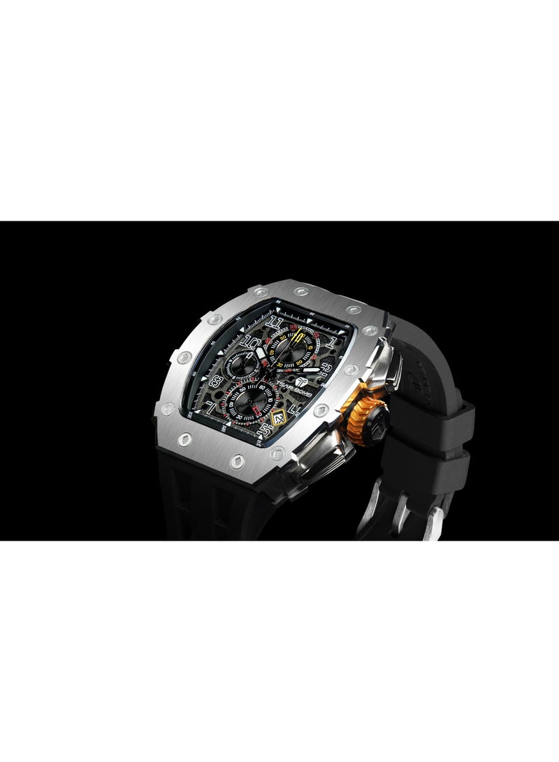 TSAR BOMBA ساعة تسار بومبا رجالية فاخرة مقاومة للماء  متر بحزام سيليكون وحركة كوارتز يابانية كرونوغراف هدايا للرجال - Image 4