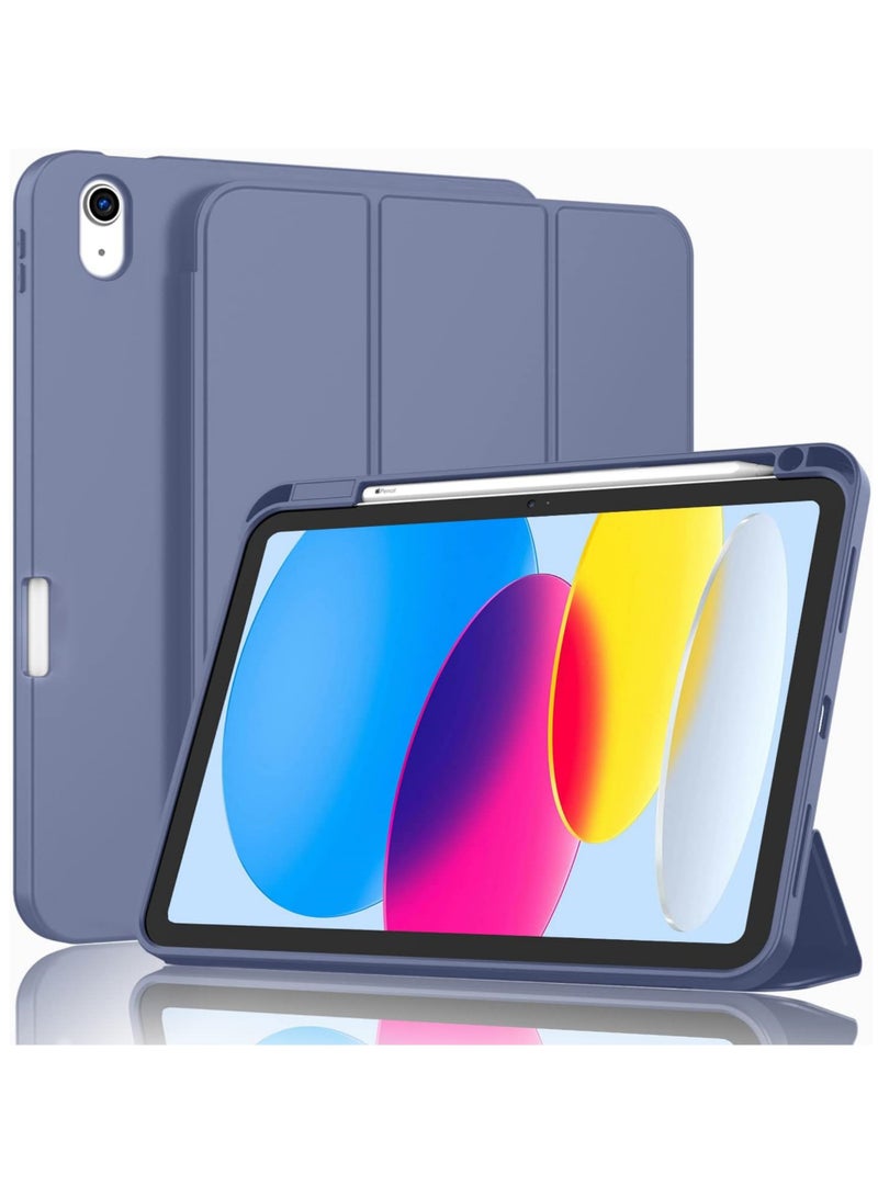 روك بو حافظة لجهاز iPad Air 11 بوصة (M3/M2) 2025/2024، iPad Air 5 10.9 بوصة (2022)/Air 4 10.9 بوصة (2020) مع حامل قلم، غطاء رفيع للكمبيوتر اللوحي مع ظهر ناعم من مادة TPU، غطاء إيقاظ/سكون تلقائي لجهاز Air 6/7 11 بوصة/Air 4/Air 5 10.9 بوصة - Image 1