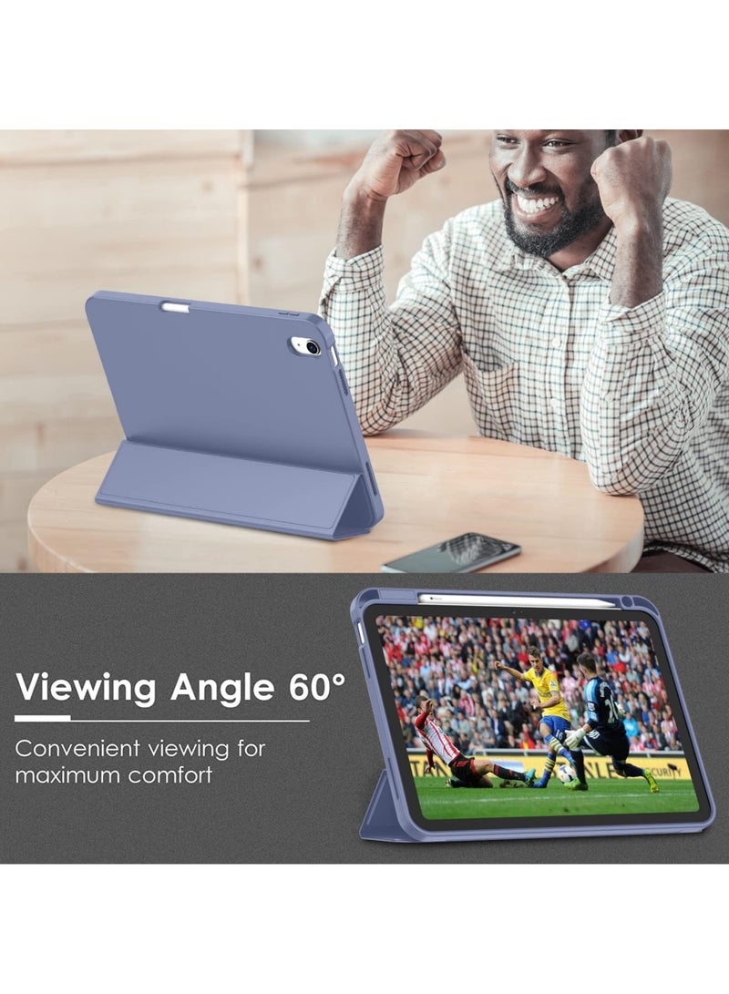 روك بو حافظة لجهاز iPad Air 11 بوصة (M3/M2) 2025/2024، iPad Air 5 10.9 بوصة (2022)/Air 4 10.9 بوصة (2020) مع حامل قلم، غطاء رفيع للكمبيوتر اللوحي مع ظهر ناعم من مادة TPU، غطاء إيقاظ/سكون تلقائي لجهاز Air 6/7 11 بوصة/Air 4/Air 5 10.9 بوصة - Image 4