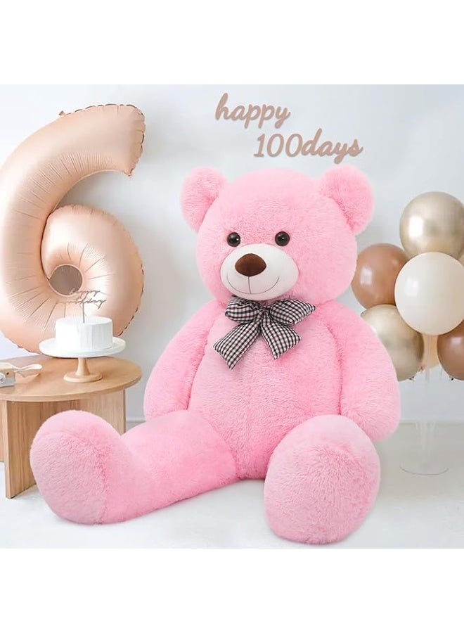 DUNISO 140cm Giant Cute Teddy Bear, Xxl Size, Soft And Cute Plush Bear, Suitable For Gifts For Girls, Girlfriends Or Mothers (Pink) - Image 5