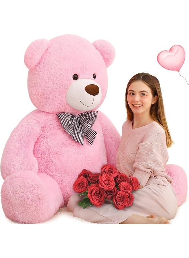 DUNISO 140cm Giant Cute Teddy Bear, Xxl Size, Soft And Cute Plush Bear, Suitable For Gifts For Girls, Girlfriends Or Mothers (Pink) - Image 1