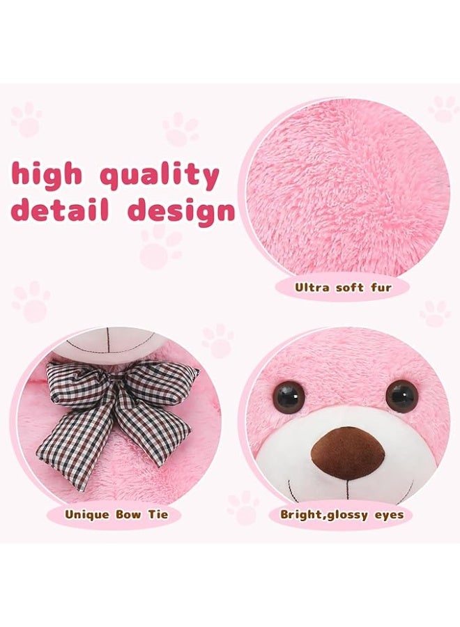 DUNISO 140cm Giant Cute Teddy Bear, Xxl Size, Soft And Cute Plush Bear, Suitable For Gifts For Girls, Girlfriends Or Mothers (Pink) - Image 2