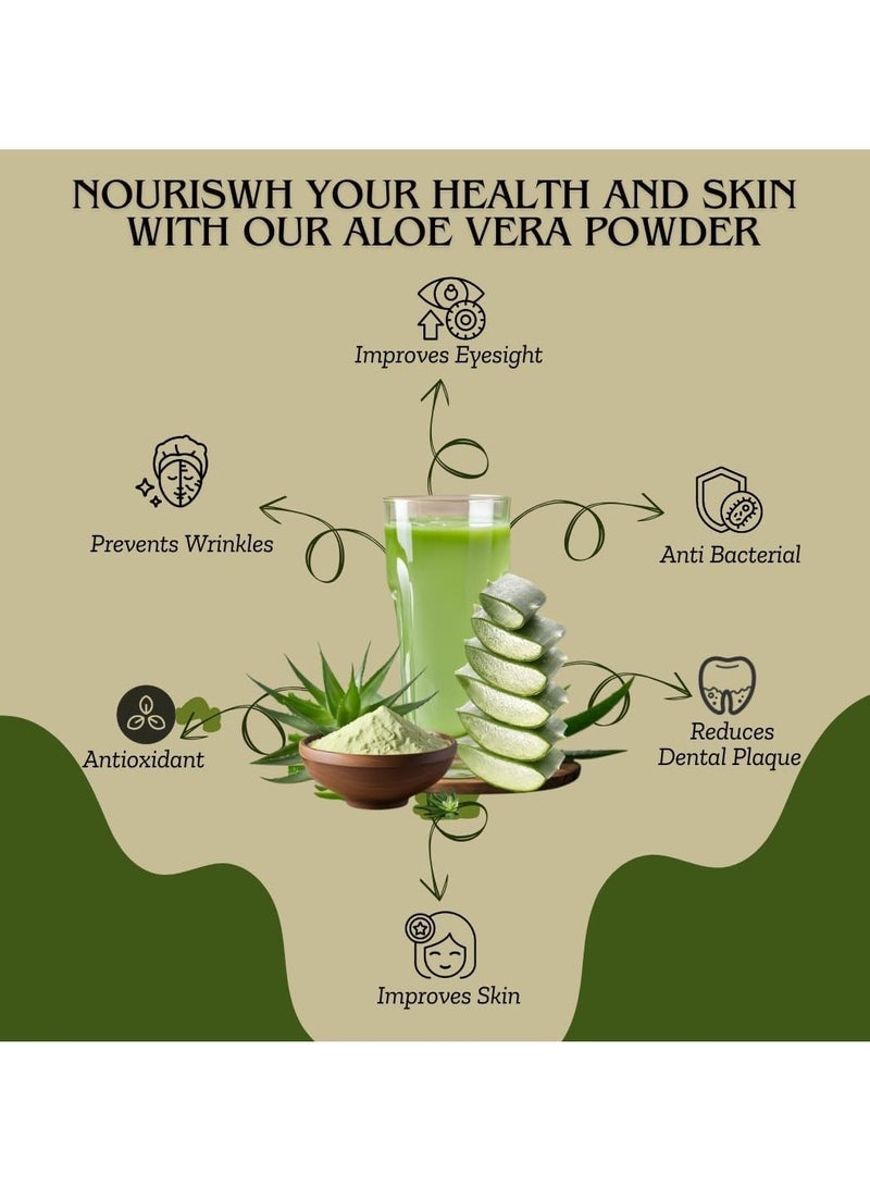 مملكة الإكسسوارات مسحوق الصبار (250 جم) - طبيعي 100٪ | مناسب للشعر والبشرة | يرطب فروة الرأس ويقلل من قشرة الرأس ويغذي البشرة | يهدئ التهيج ويضيء ويرطب | خال من المواد الكيميائية - Image 5