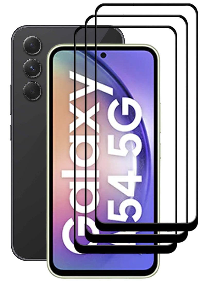 ACLIX 3 Pieces Antistatic ESD Dustproof Premium Quality High Definition Tempered Glass Screen Protector Designed For Samsung Galaxy A54 - Image 1