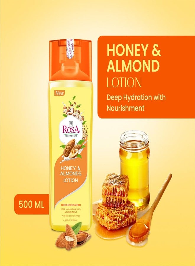 ROSA Body Lotion For Unisex, Fatty Acids, Soften and Soothe, Refreshing Hydration Dry or Rough, With Honey, Almond Oil & Vitamin E-(Pack of 1-500 ml) - Image 3