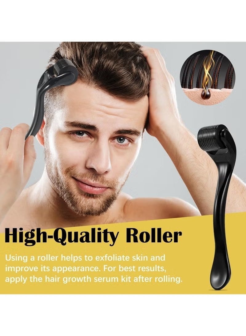 Sefudun 5% Minoxidil Hair Growth Serum Kit With Derma Roller,Minoxidil For Men and Women Hair Beard,2.02 oz Biotin Regrowth Serum Treatment For Getting Thicker Healthier Hair - Image 3