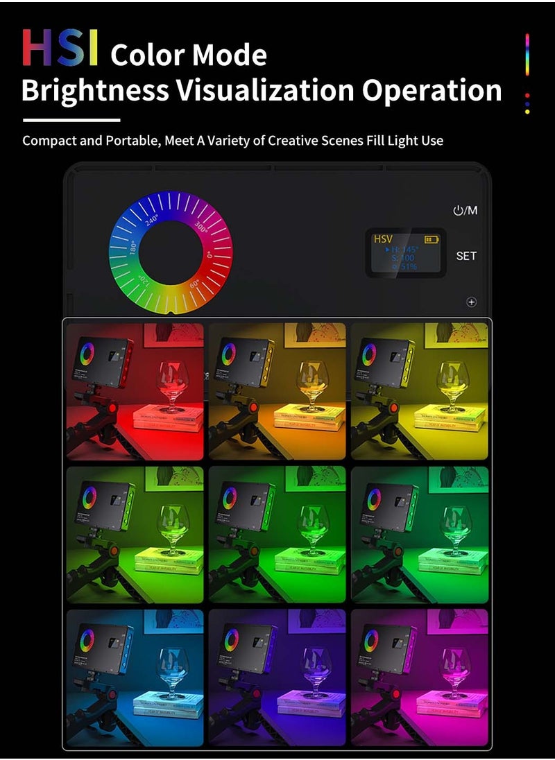 LEOKOR RGB Video Light,360° Full Color,Built-in 4000 mAh Battery,24 Lighting Effects,Photography Fill Light,Portable LED Camera Light  - Image 3