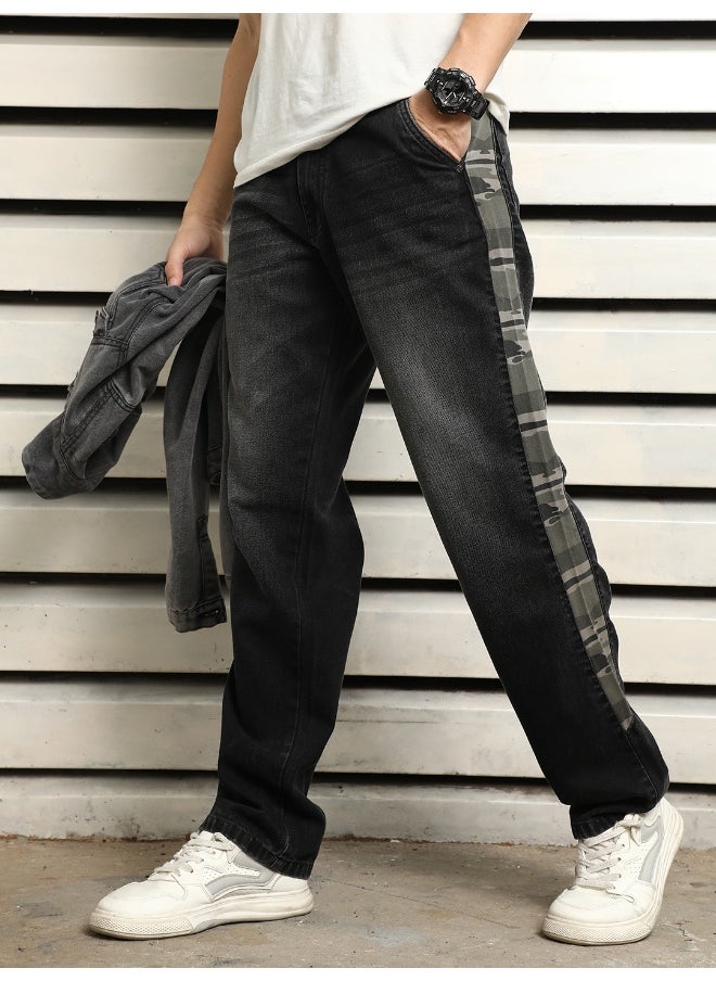 HIGH STAR - Men's Black Straight Fit Jeans - Sleek and Modern Denim - Image 1