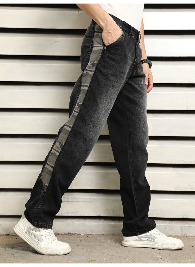 HIGH STAR - Men's Black Straight Fit Jeans - Sleek and Modern Denim - Image 1