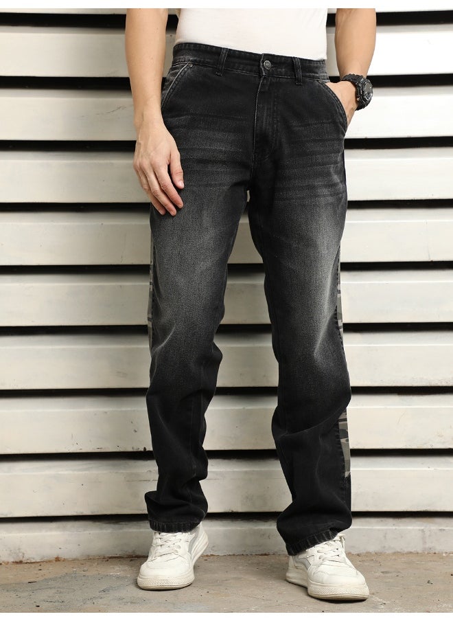HIGH STAR - Men's Black Straight Fit Jeans - Sleek and Modern Denim - Image 1