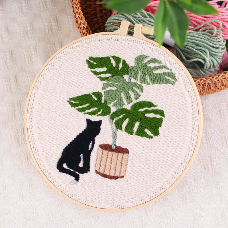 24 new handmade embroidery diy poke embroidery material package Punch Needle(65217 poke embroidery material including tools, Canvas 30*30, stretch 20 * 20cm) - Image 3