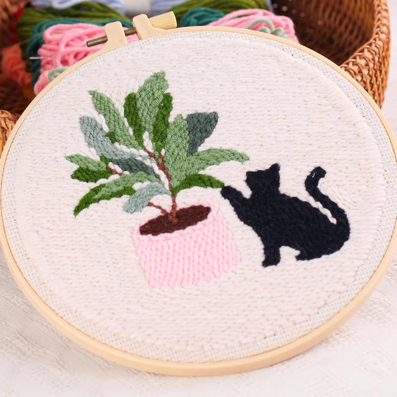 24 new handmade embroidery diy poke embroidery material package Punch Needle(65217 poke embroidery material including tools, Canvas 30*30, stretch 20 * 20cm) - Image 5