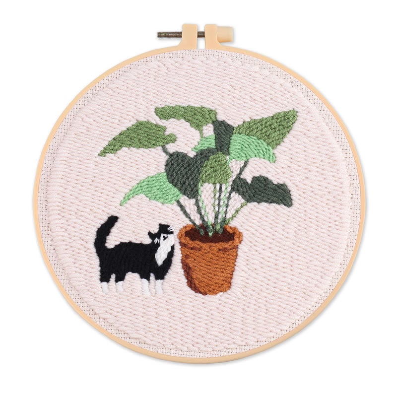 24 new handmade embroidery diy poke embroidery material package Punch Needle(65217 poke embroidery material including tools, Canvas 30*30, stretch 20 * 20cm) - Image 1