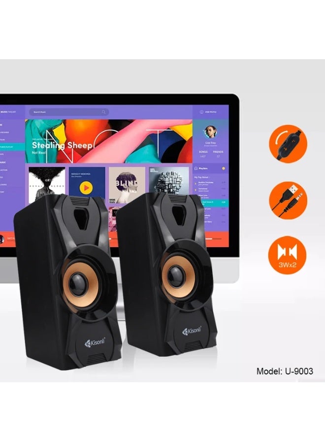 Kisonli U-9003 USB Stereo Speaker – 6W Compact Performance - Image 5