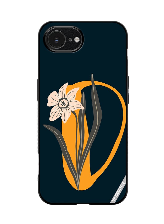 VR CREATIVE Protective Case Cover For Apple iPhone 16e Alphabet D Design Multicolour