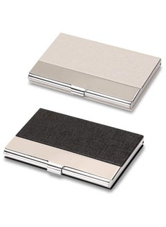 Excefore Business Card Holder Case, Fashion ID Holder Professional PU Leather Business Card Carrier, Wallet Credit Card ID Case for Men & Women Best Gift, 2 PCS  - Image 1