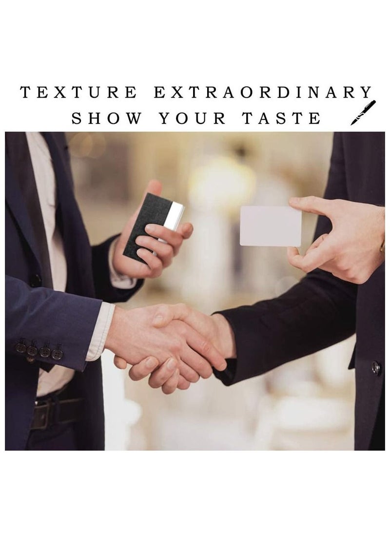 Excefore Business Card Holder Case, Fashion ID Holder Professional PU Leather Business Card Carrier, Wallet Credit Card ID Case for Men & Women Best Gift, 2 PCS  - Image 2