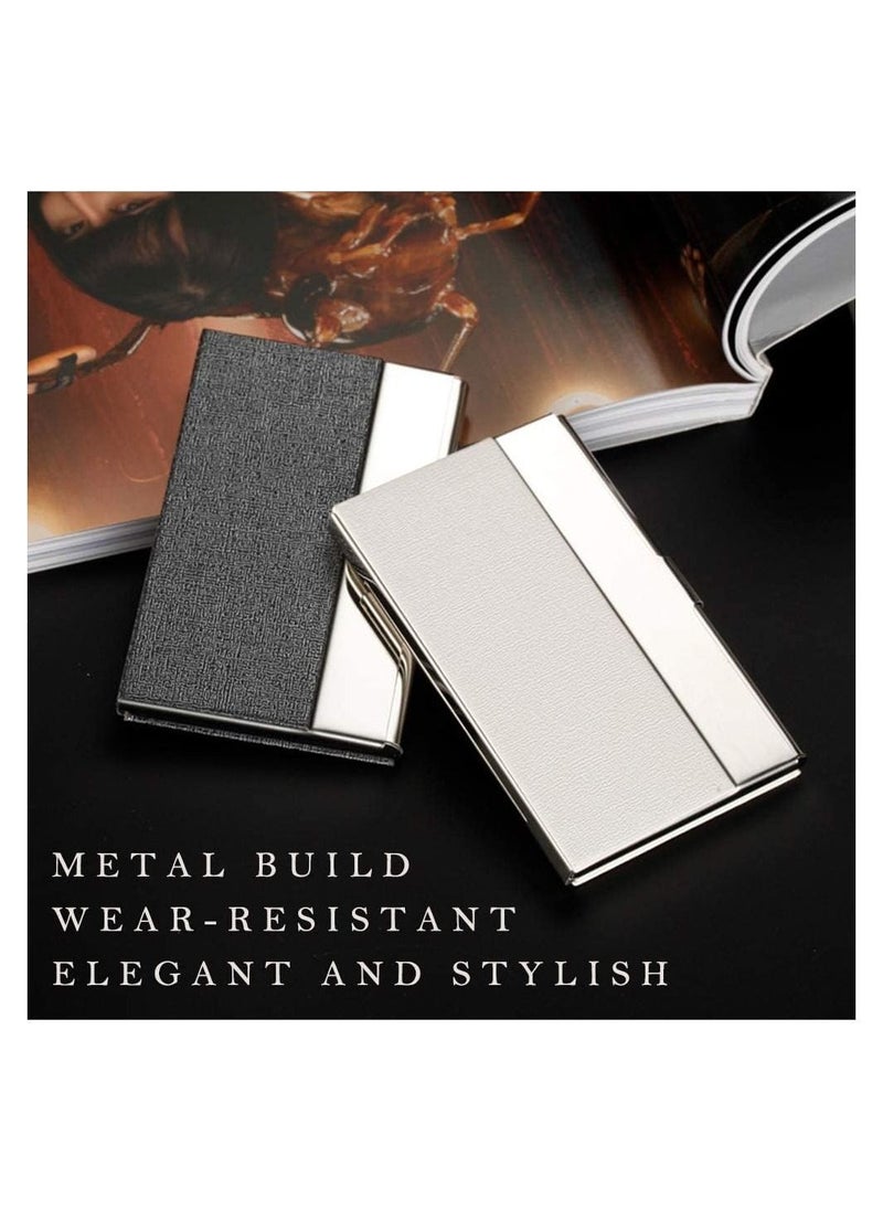 Excefore Business Card Holder Case, Fashion ID Holder Professional PU Leather Business Card Carrier, Wallet Credit Card ID Case for Men & Women Best Gift, 2 PCS  - Image 3