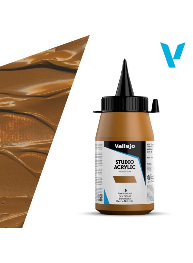 فاليجو أكريليك ستوديو 19 خام سيينا 500 مل - طلاء أكريليك عالي الجودة للفنون والمنمنمات والنماذج