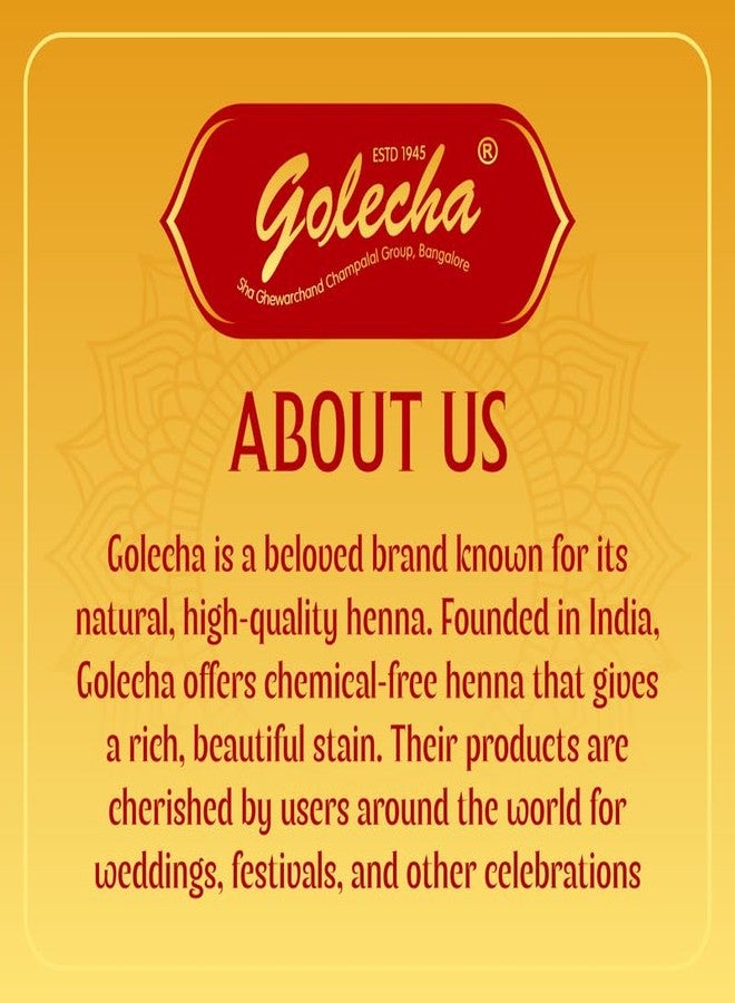 Golecha Gold Series Maroon Mehendi Cones Pack of 4 | Long-Lasting & Skin-Friendly | Perfect for Weddings & Festivals - Image 5