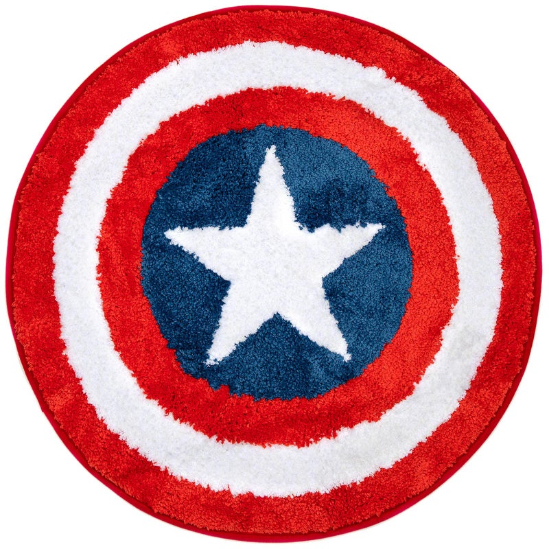 Jay Franco Marvel Avengers Shields Tufted Rug Tufted Polyester Bath Rug, Kids Bath (Official Marvel Product) - Image 1