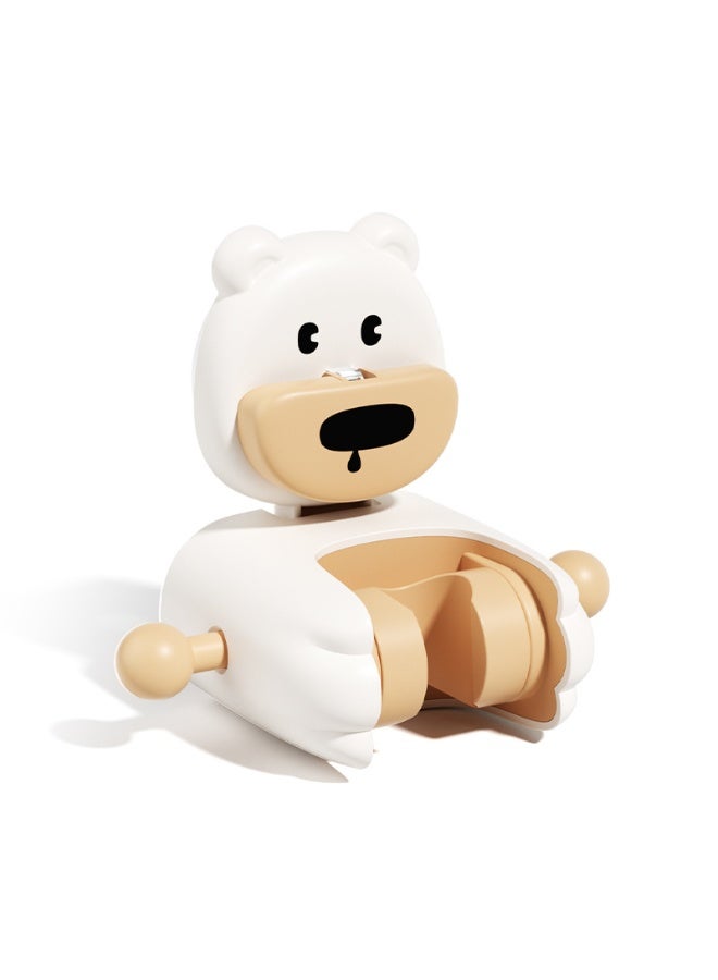 هومستر حامل دش على شكل دب قطبي - مثبت حمام بدون حفر مع حامل رشاش قابل للتعديل للأطفال | مصنوع من مادة ABS فائقة القوة وتحمل 20 رطلاً | مقاوم للصدأ والماء للبيئات الرطبة | مثالي لاستحمام الأطفال/العناية بالحيوانات الأليفة/رؤوس الدش المحمولة | تصميم حيوان لطيف يجعل وقت الاستحمام ممتعاً - Image 1