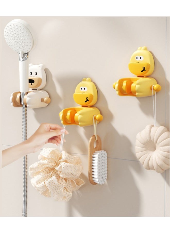 هومستر حامل دش على شكل دب قطبي - مثبت حمام بدون حفر مع حامل رشاش قابل للتعديل للأطفال | مصنوع من مادة ABS فائقة القوة وتحمل 20 رطلاً | مقاوم للصدأ والماء للبيئات الرطبة | مثالي لاستحمام الأطفال/العناية بالحيوانات الأليفة/رؤوس الدش المحمولة | تصميم حيوان لطيف يجعل وقت الاستحمام ممتعاً - Image 3